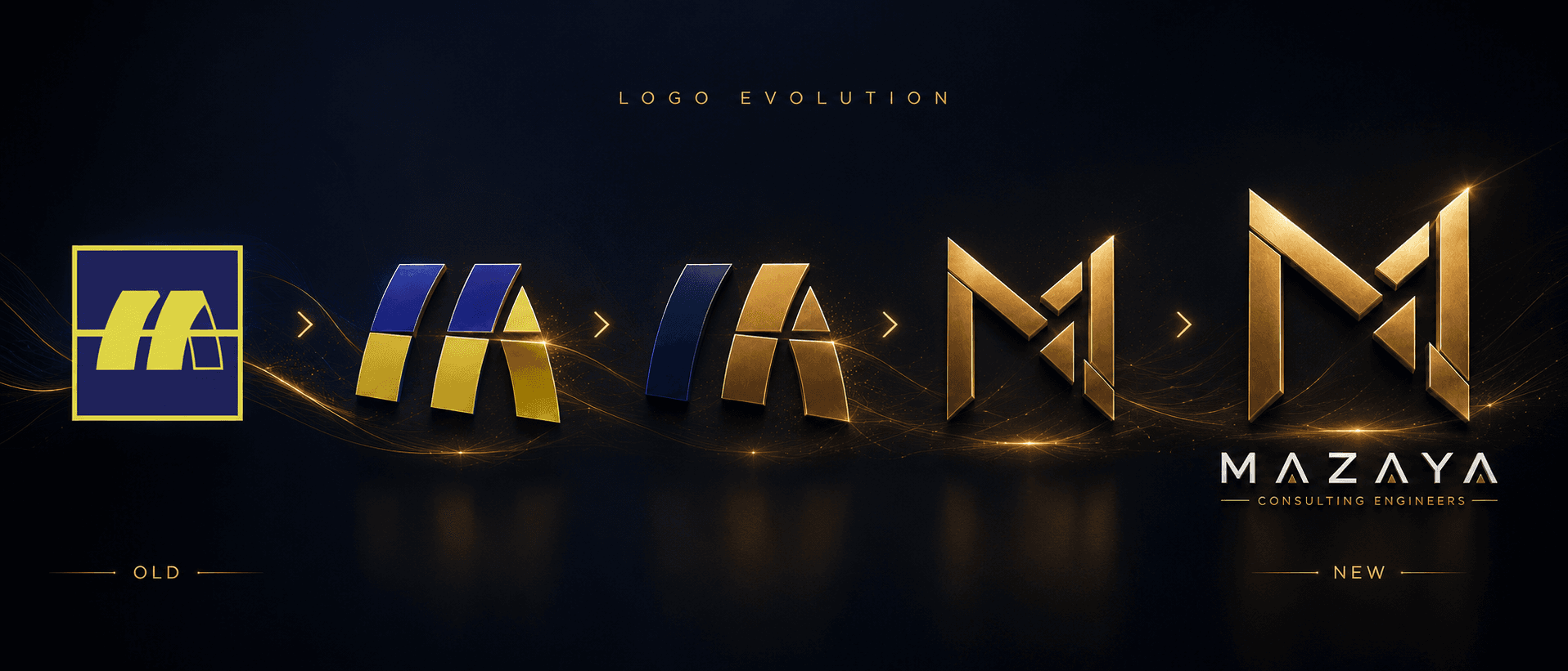 Mazaya Consulting Engineers logo evolution from heritage to new identity